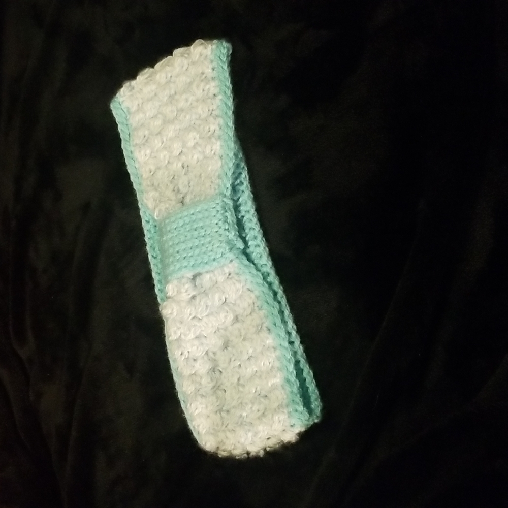 Hand Crafted Aqua/White Colored XL Adult TURBAN